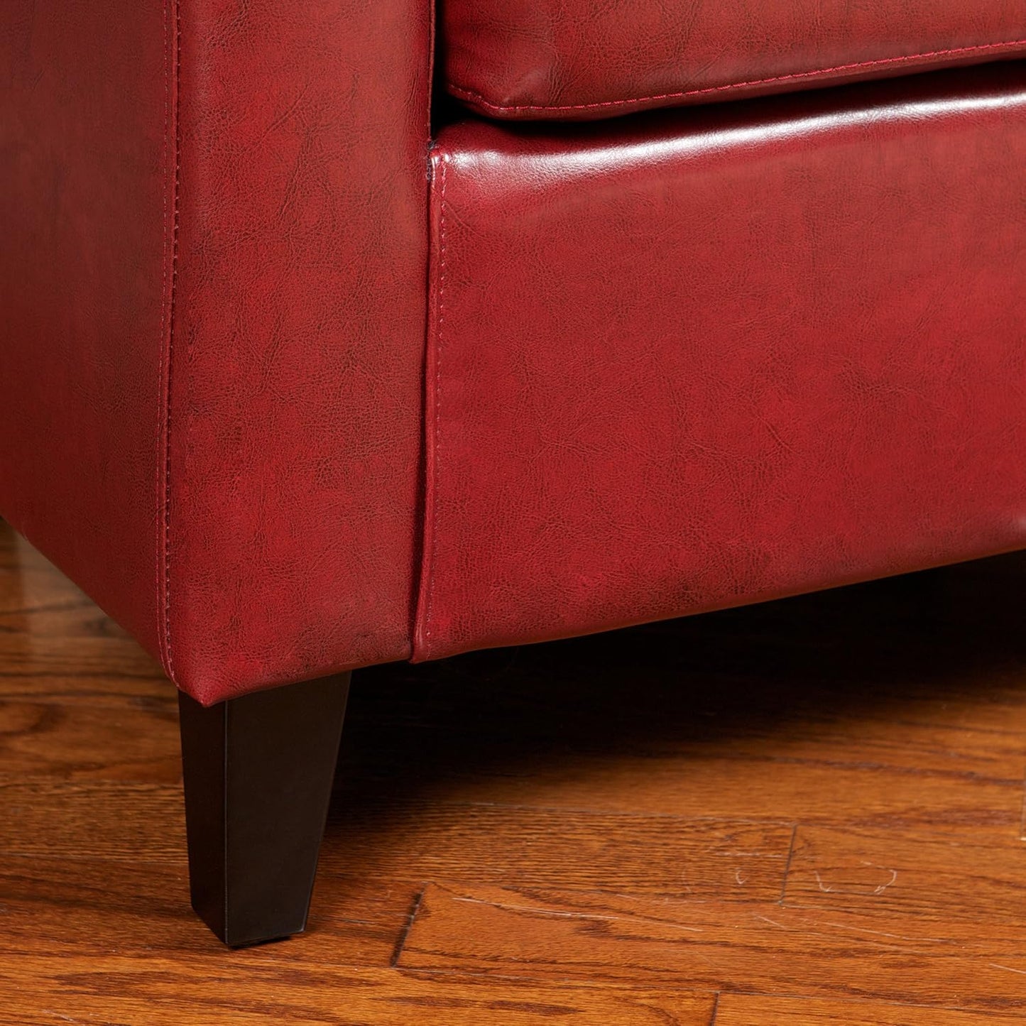 Great Deal Furniture Petaluma Oxblood Red Leather Club Chair 30-1/2 by 28 by 30-1/2