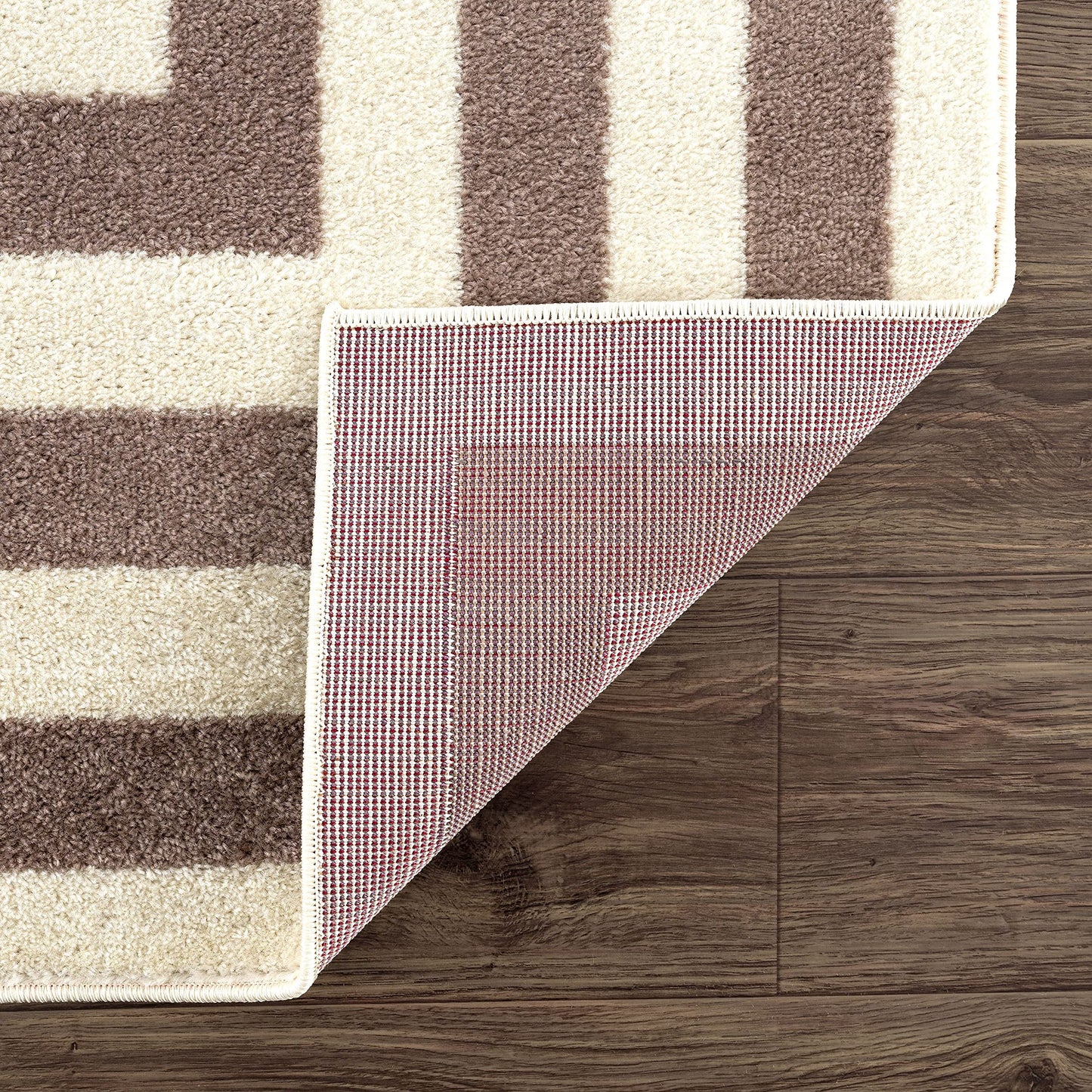 Abani Contemporary Black & Ivory 5'3" x 7'6" Area Rug, Contrasting Geometric Modern Stripe Symmetrical Living Room Carpet Rugs