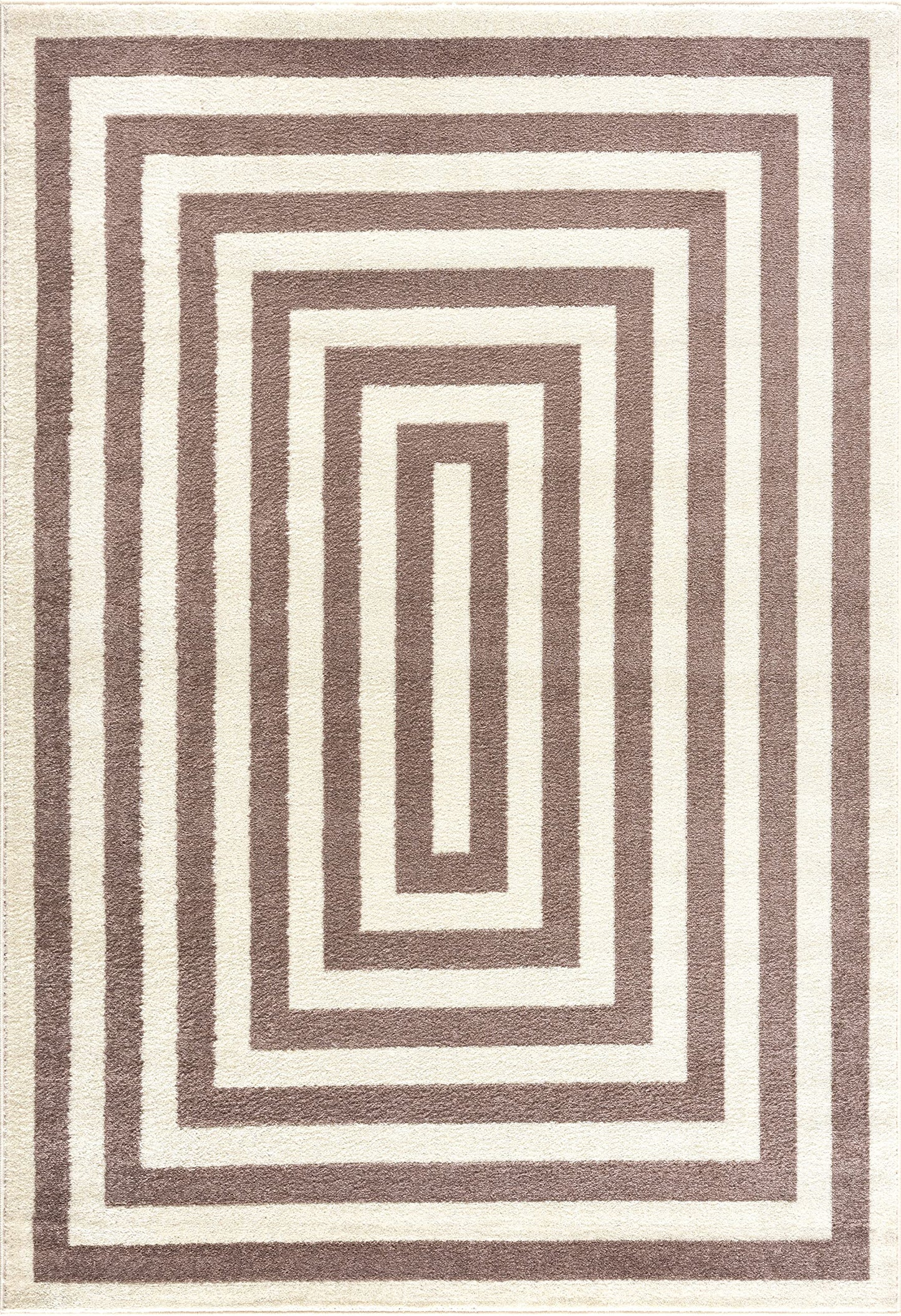 Abani Contemporary Black & Ivory 5'3" x 7'6" Area Rug, Contrasting Geometric Modern Stripe Symmetrical Living Room Carpet Rugs