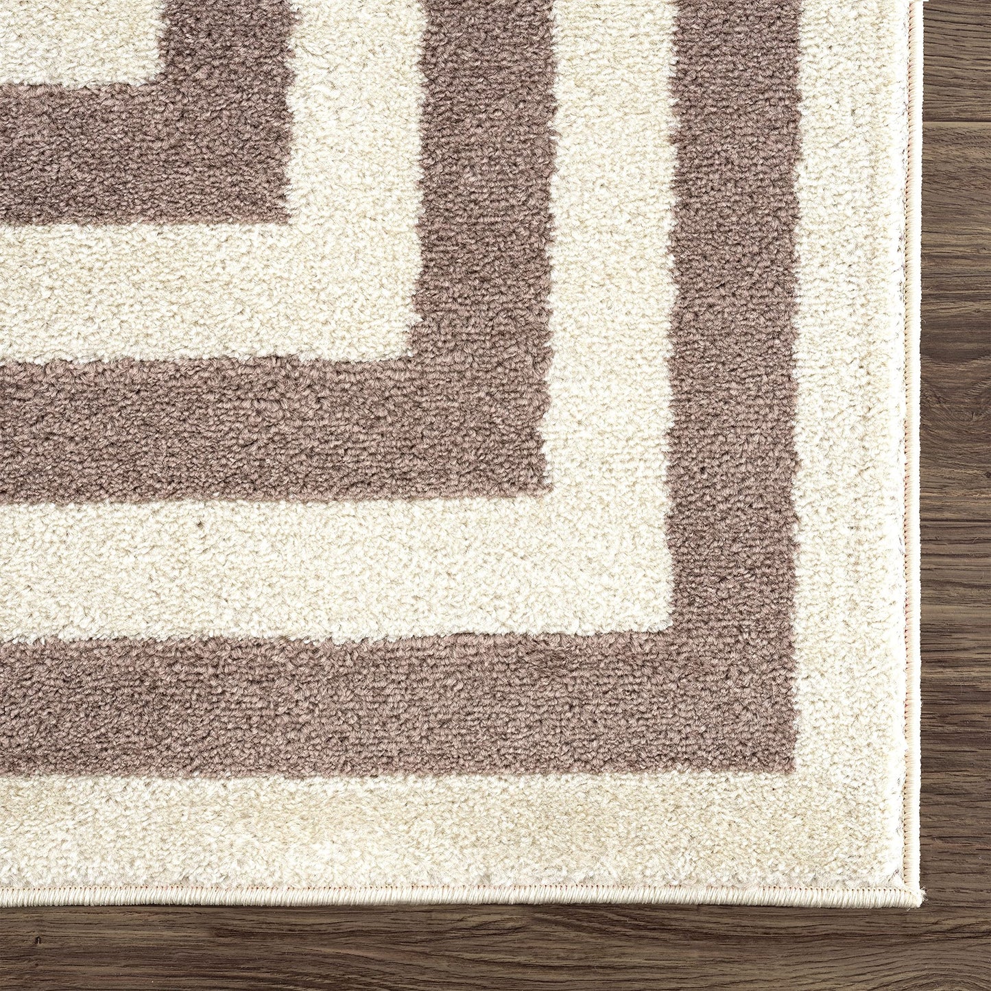 Abani Contemporary Black & Ivory 5'3" x 7'6" Area Rug, Contrasting Geometric Modern Stripe Symmetrical Living Room Carpet Rugs