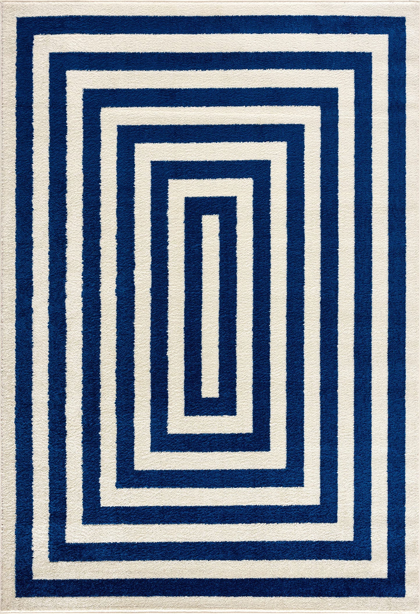 Abani Contemporary Black & Ivory 5'3" x 7'6" Area Rug, Contrasting Geometric Modern Stripe Symmetrical Living Room Carpet Rugs