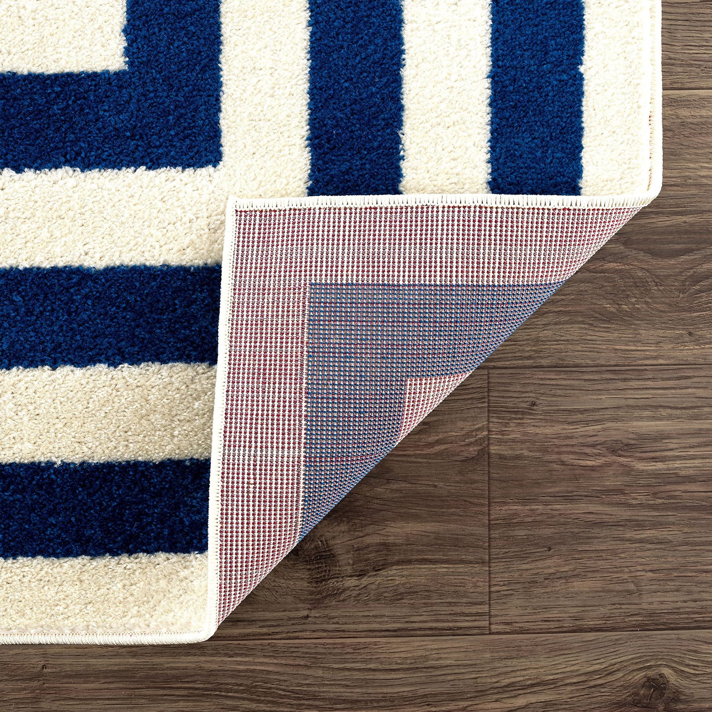 Abani Contemporary Black & Ivory 5'3" x 7'6" Area Rug, Contrasting Geometric Modern Stripe Symmetrical Living Room Carpet Rugs
