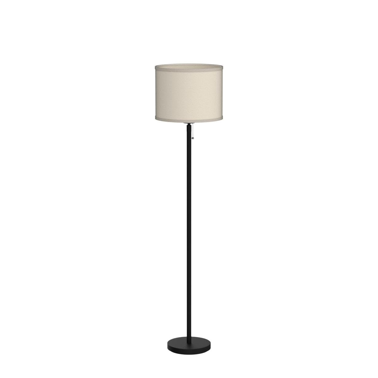 Floor Lamp Black, Standing Lamp, 58" Tall Lamps for Living Room, Simple Pole Lamp with Black Lampshade, On/Off Foot Pedal, Bright Dimming Light for Kids Room Bedroom Office Decor(Without Bulbs)