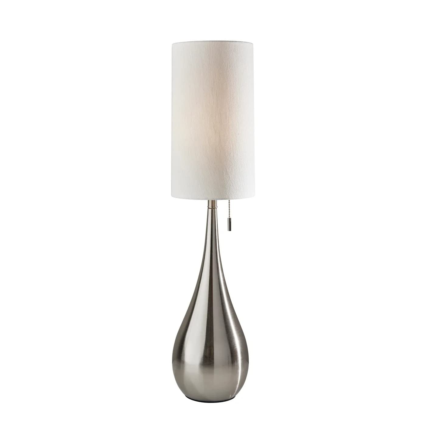 Adesso 1536-22 Christina Table Lamp, 34.5 in., 100 W, Brushed Steel Finish/White, 1 Steel Lamp