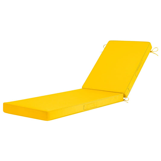 Basic Beyond Chaise Lounge Cushions Outdoor, 3-Layer Waterproof Outdoor Furniture Cushions with Removable Cover and 4 Ties, 72"x21"x3" Patio Lounge Chair Cushions for Outdoor Furniture, Yellow