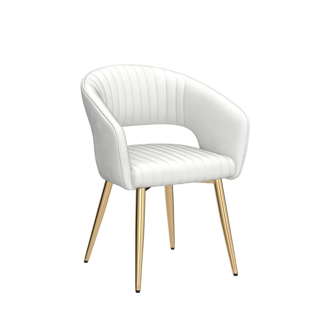 Modern Velvet Dining Chairs Set of 2, Upholstered Gold Dining Chairs with Hollow Back, Dining Room Chairs with Gold Legs, Accent Armrest Kitchen Chairs for Living Room Reception Teal Blue