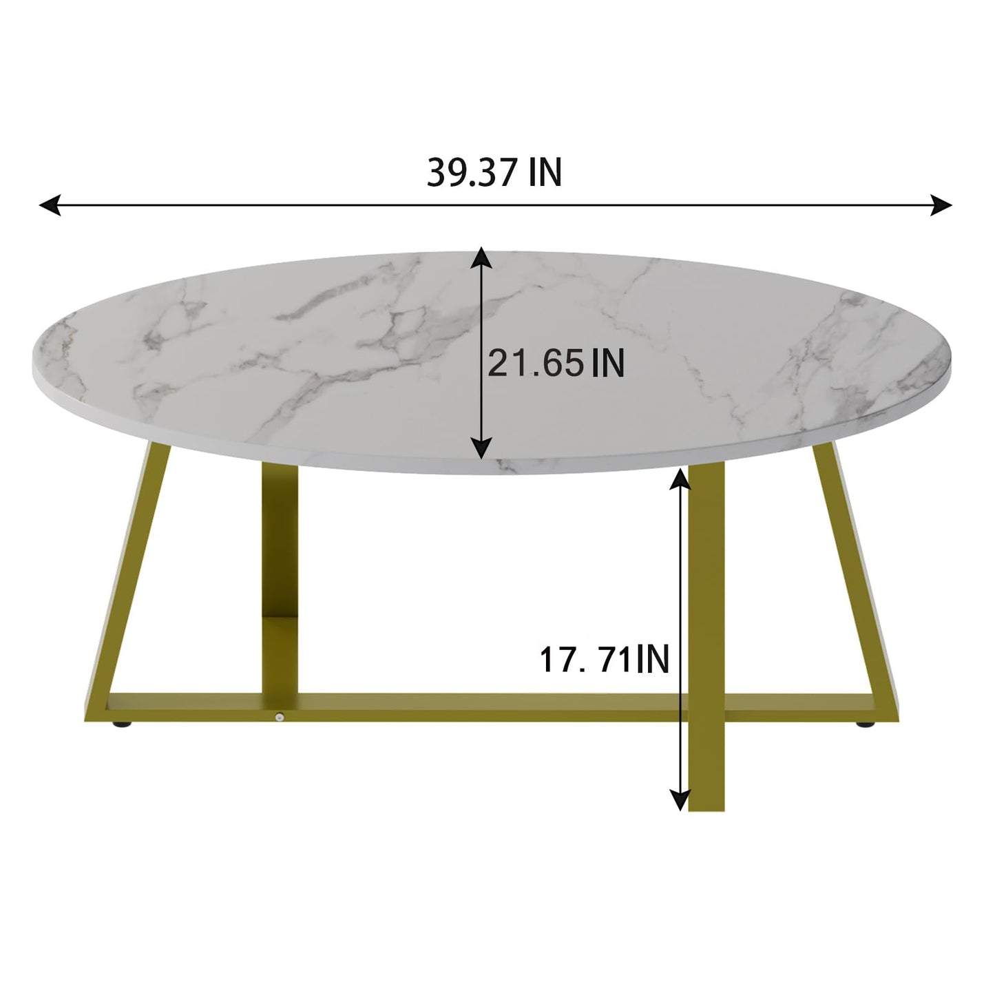Coffee Table White Faux Marble Coffee Table for Living Room,Oval Center Tables Modern Tea Table for Small Space,Wooden Living Room Tables End Table with Sturdy Gold Metal Leg