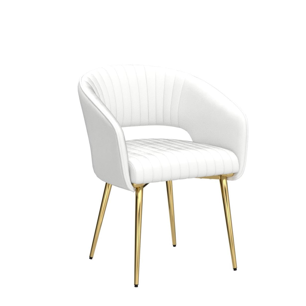 Modern Velvet Dining Chairs Set of 2, Upholstered Gold Dining Chairs with Hollow Back, Dining Room Chairs with Gold Legs, Accent Armrest Kitchen Chairs for Living Room Reception Teal Blue