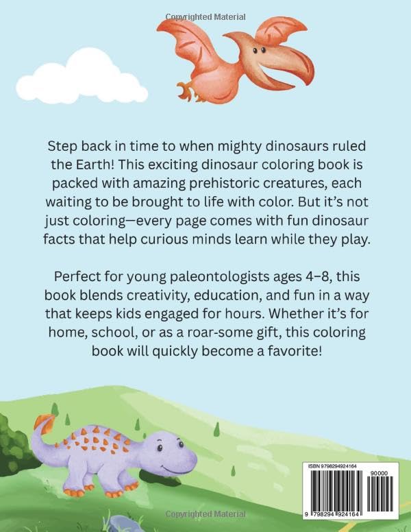 Dinosaurs!: Fun Facts Coloring Book (Children's Coloring Books)