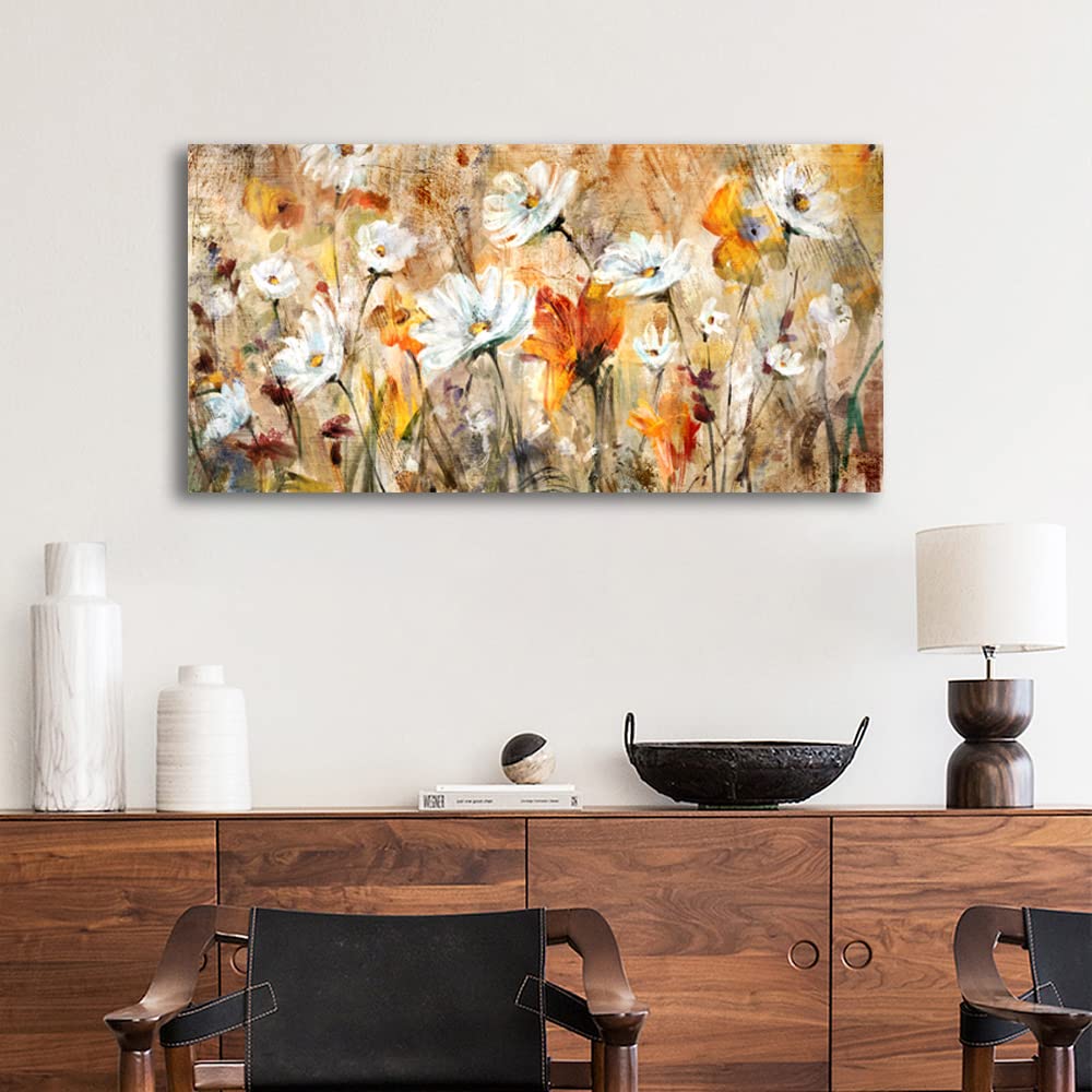 VEAEE Teal Framed Abstract Wall Art - Turquoise Green Colorful Modern Canvas Pictures, Living Room Wall Decor, Contemporary Landscape Painting Prints for Bedroom Bathroom Office Decor 20" x 40"