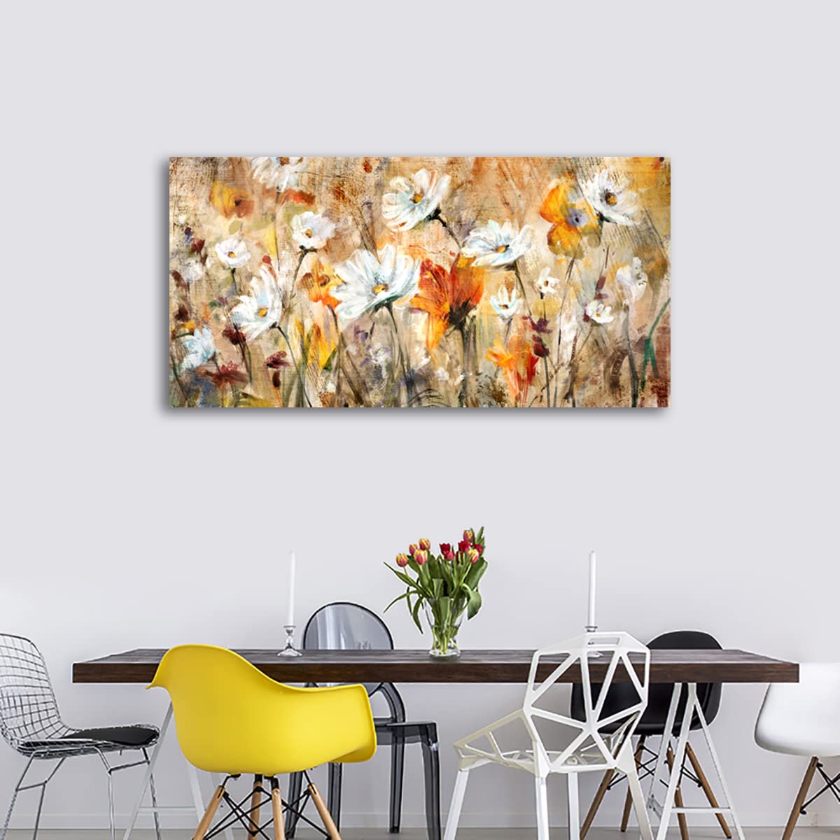 VEAEE Teal Framed Abstract Wall Art - Turquoise Green Colorful Modern Canvas Pictures, Living Room Wall Decor, Contemporary Landscape Painting Prints for Bedroom Bathroom Office Decor 20" x 40"
