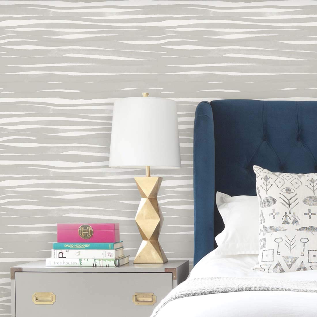 Flipside Blue Palm Leaves Peel and Stick Removable Wallpaper - Each Roll is 18 ft. Long x 18 in. Wide - Safe for Walls - Easy to Apply & Easy to Remove