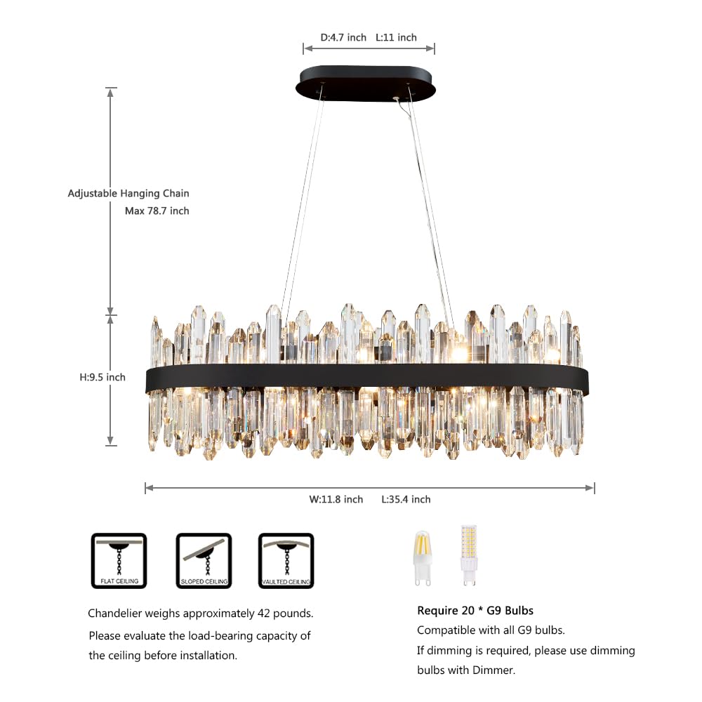 Gold Modern Oval Crystal Chandelier, 16-Lights Luxury Chandeliers Modern 2-Tiers K9 Crystal Chandelier Pendant, Light Fixture G9 Lights for Dining Living Room Entryway Kitchen Dia 23 inch