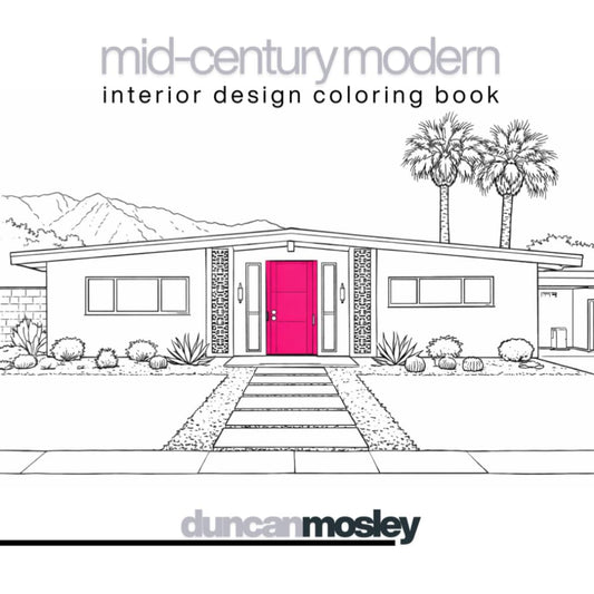 Mid-Century Modern - Interior Design Coloring Book