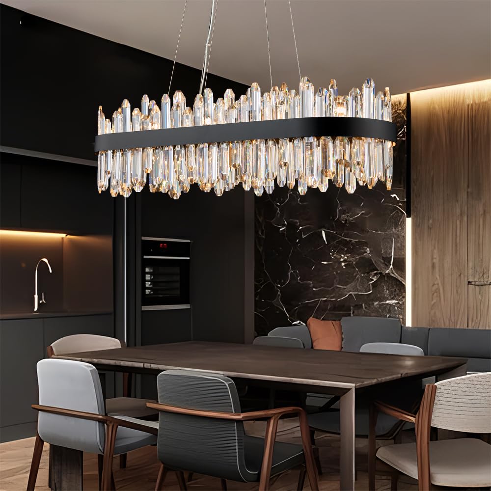 Gold Modern Oval Crystal Chandelier, 16-Lights Luxury Chandeliers Modern 2-Tiers K9 Crystal Chandelier Pendant, Light Fixture G9 Lights for Dining Living Room Entryway Kitchen Dia 23 inch
