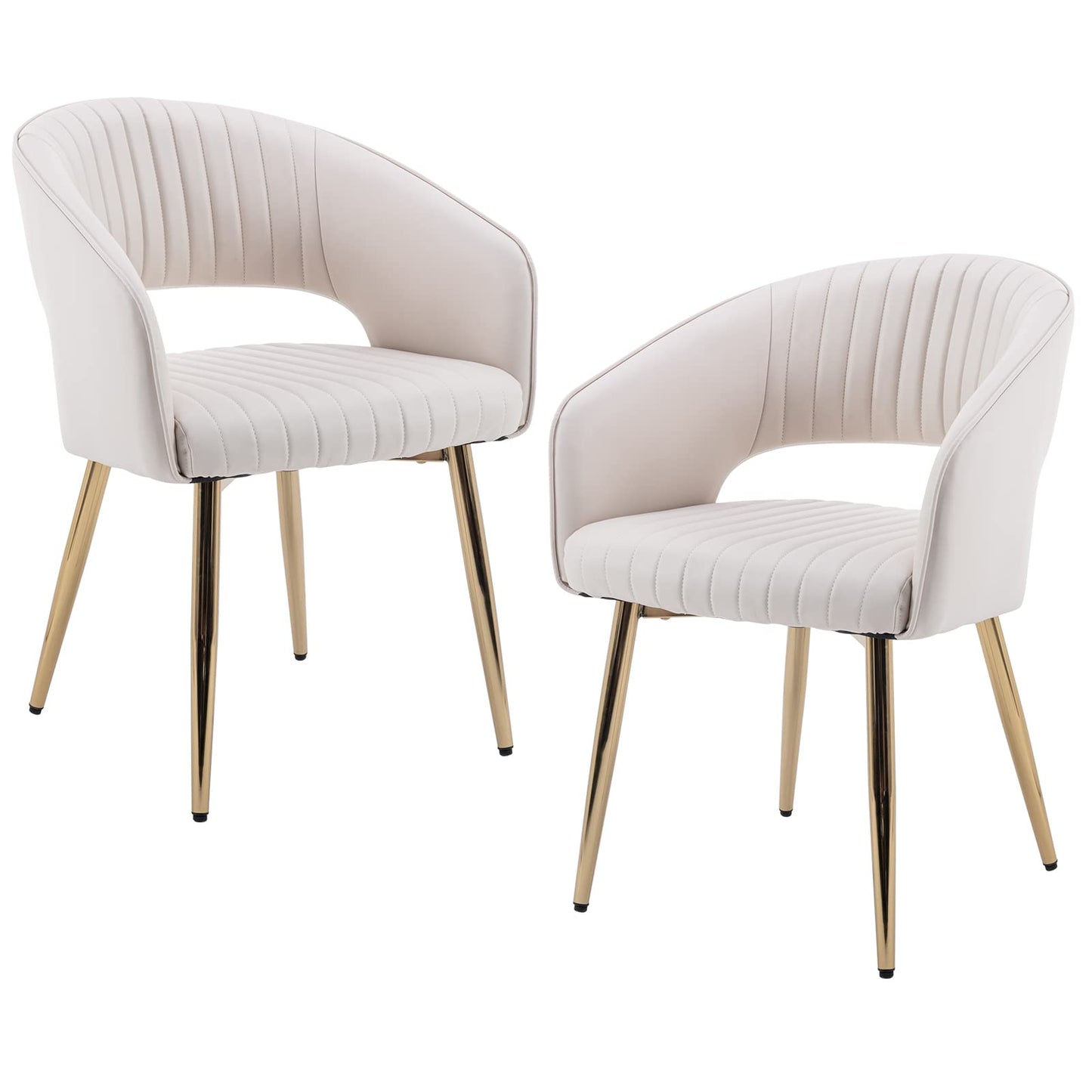 Modern Velvet Dining Chairs Set of 2, Upholstered Gold Dining Chairs with Hollow Back, Dining Room Chairs with Gold Legs, Accent Armrest Kitchen Chairs for Living Room Reception Teal Blue