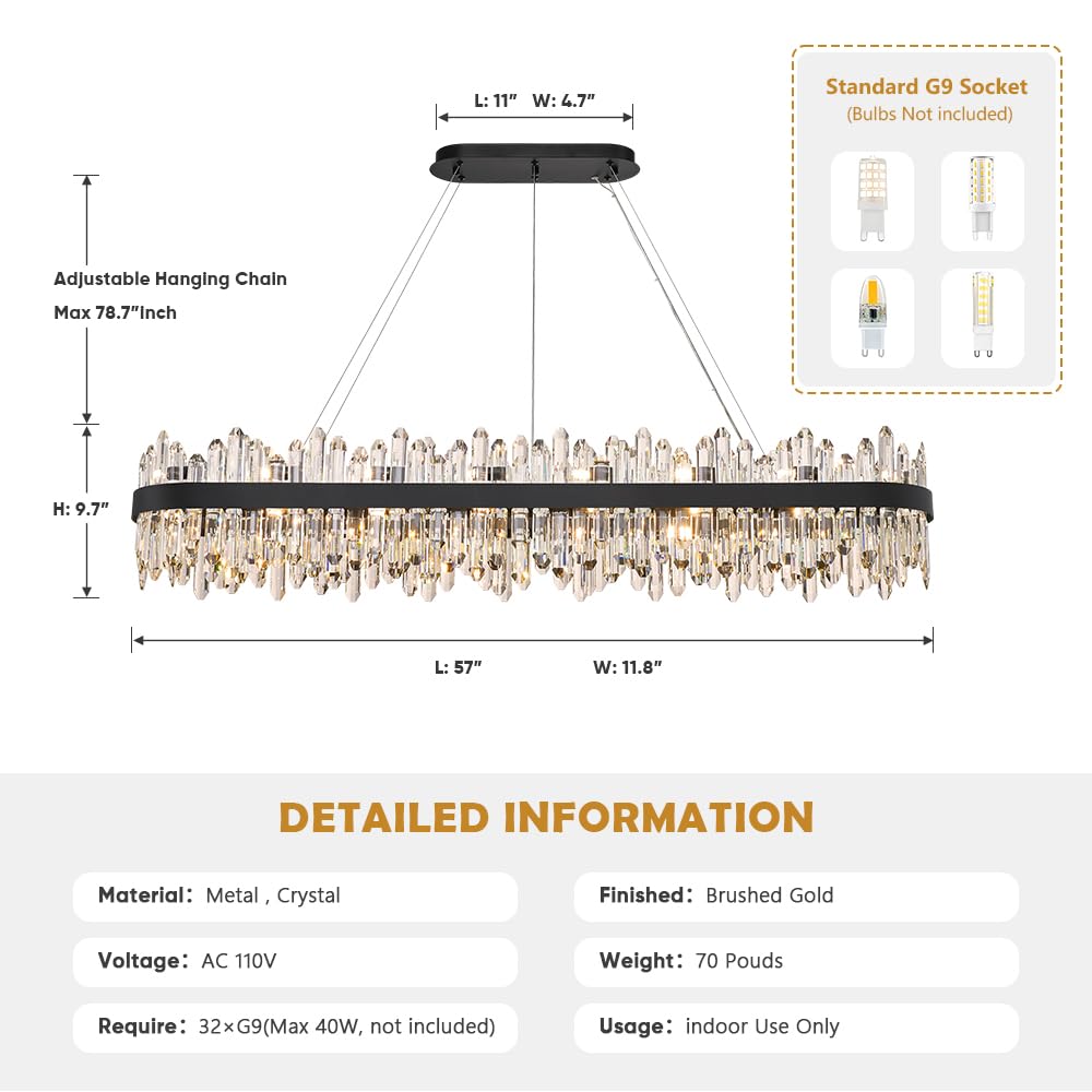 Gold Modern Oval Crystal Chandelier, 16-Lights Luxury Chandeliers Modern 2-Tiers K9 Crystal Chandelier Pendant, Light Fixture G9 Lights for Dining Living Room Entryway Kitchen Dia 23 inch