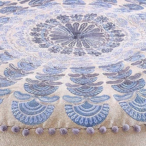 Large Round Floor Pillow Cover Blue Indian Décorative Accent Meditation Cushion Perfect for Living Room, Bedroom, Nursary or Children Room Seating Area Stool Footstool Pouf Ottoman 24x8 Unstuffed