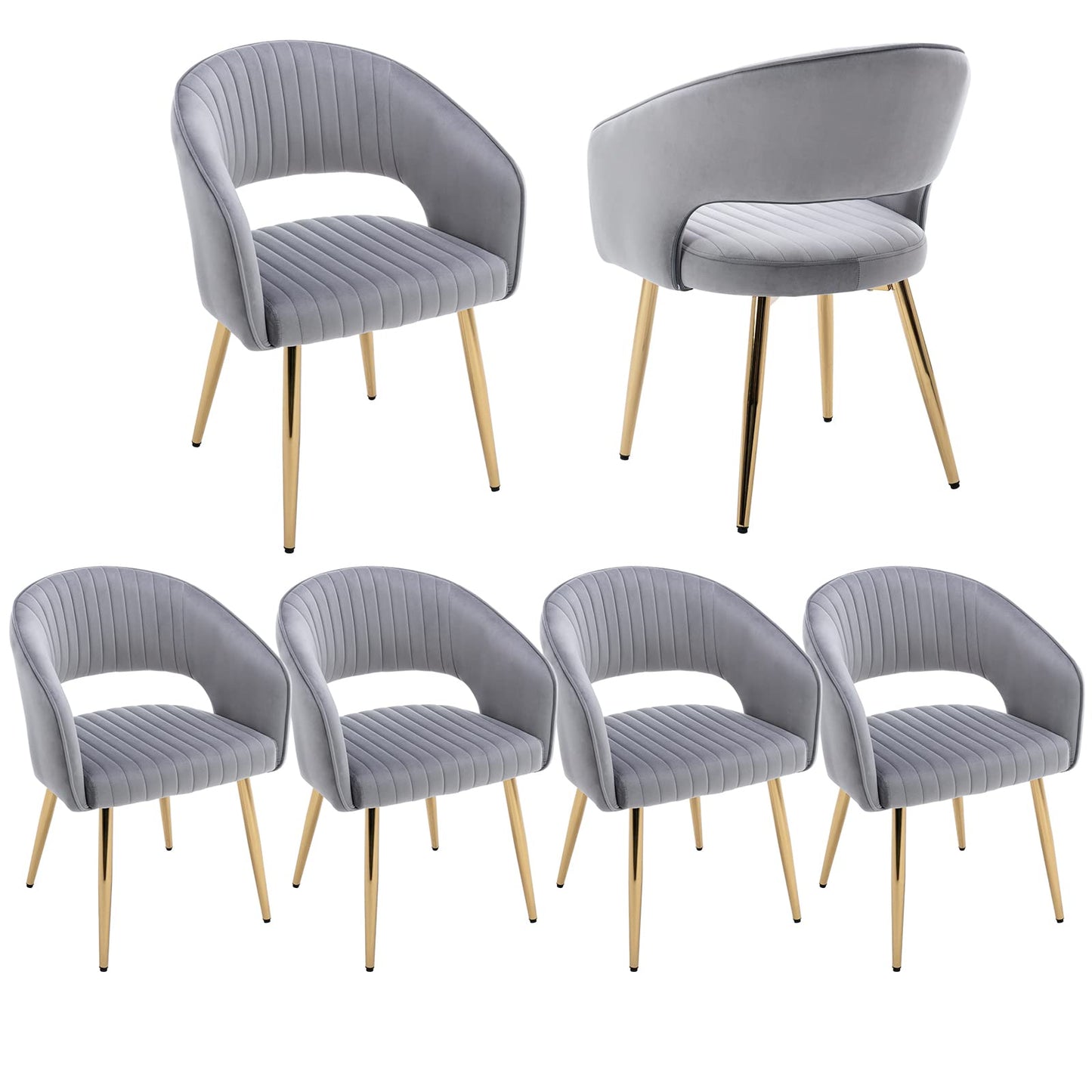 Modern Velvet Dining Chairs Set of 2, Upholstered Gold Dining Chairs with Hollow Back, Dining Room Chairs with Gold Legs, Accent Armrest Kitchen Chairs for Living Room Reception Teal Blue