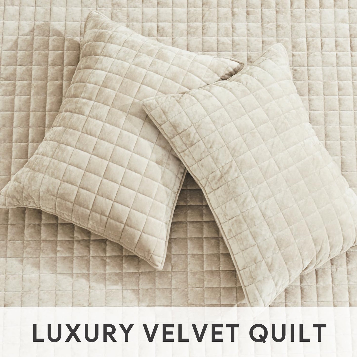 RECYCO Luxury Velvet Quilt Set King Size, Lightweight Velvet Comforter Set, Oversized Bedspread Coverlet Quilted Bedding Set, with 2 Matching Pillow Shams, for All Season, Navy Blue