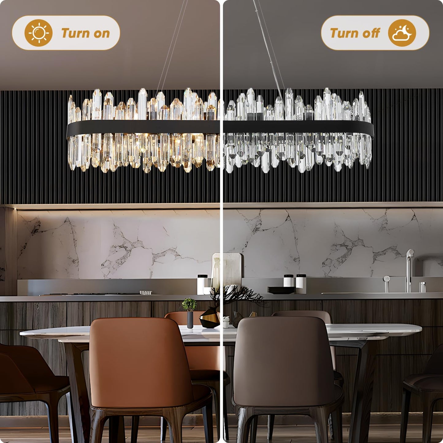 Gold Modern Oval Crystal Chandelier, 16-Lights Luxury Chandeliers Modern 2-Tiers K9 Crystal Chandelier Pendant, Light Fixture G9 Lights for Dining Living Room Entryway Kitchen Dia 23 inch