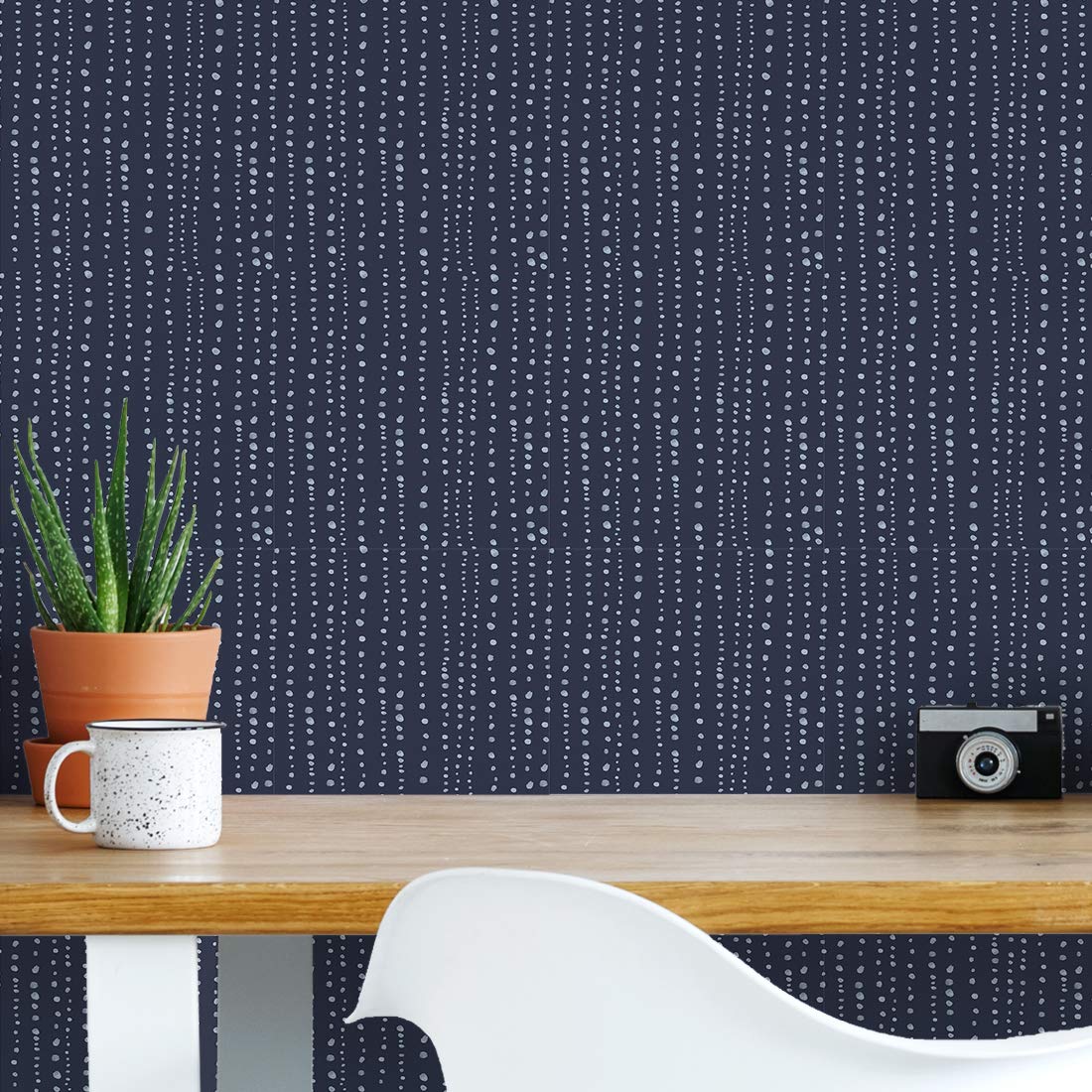 Flipside Blue Palm Leaves Peel and Stick Removable Wallpaper - Each Roll is 18 ft. Long x 18 in. Wide - Safe for Walls - Easy to Apply & Easy to Remove