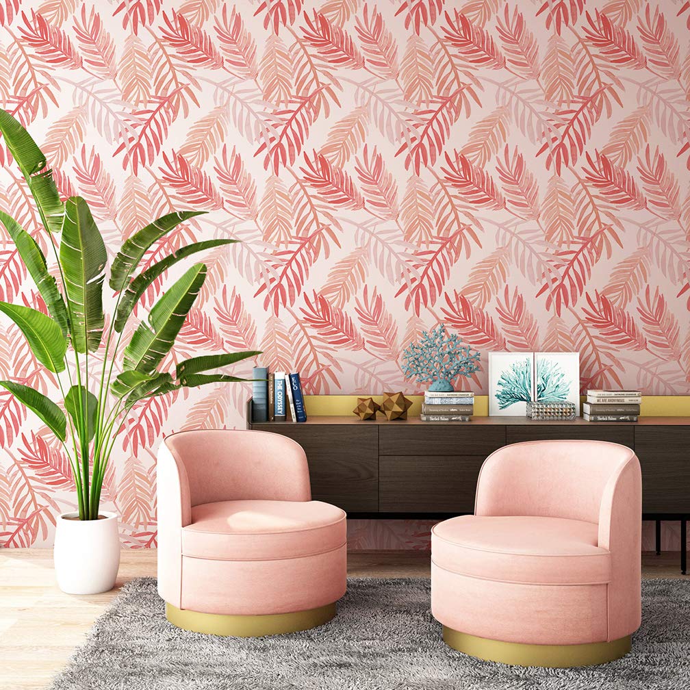 Flipside Blue Palm Leaves Peel and Stick Removable Wallpaper - Each Roll is 18 ft. Long x 18 in. Wide - Safe for Walls - Easy to Apply & Easy to Remove