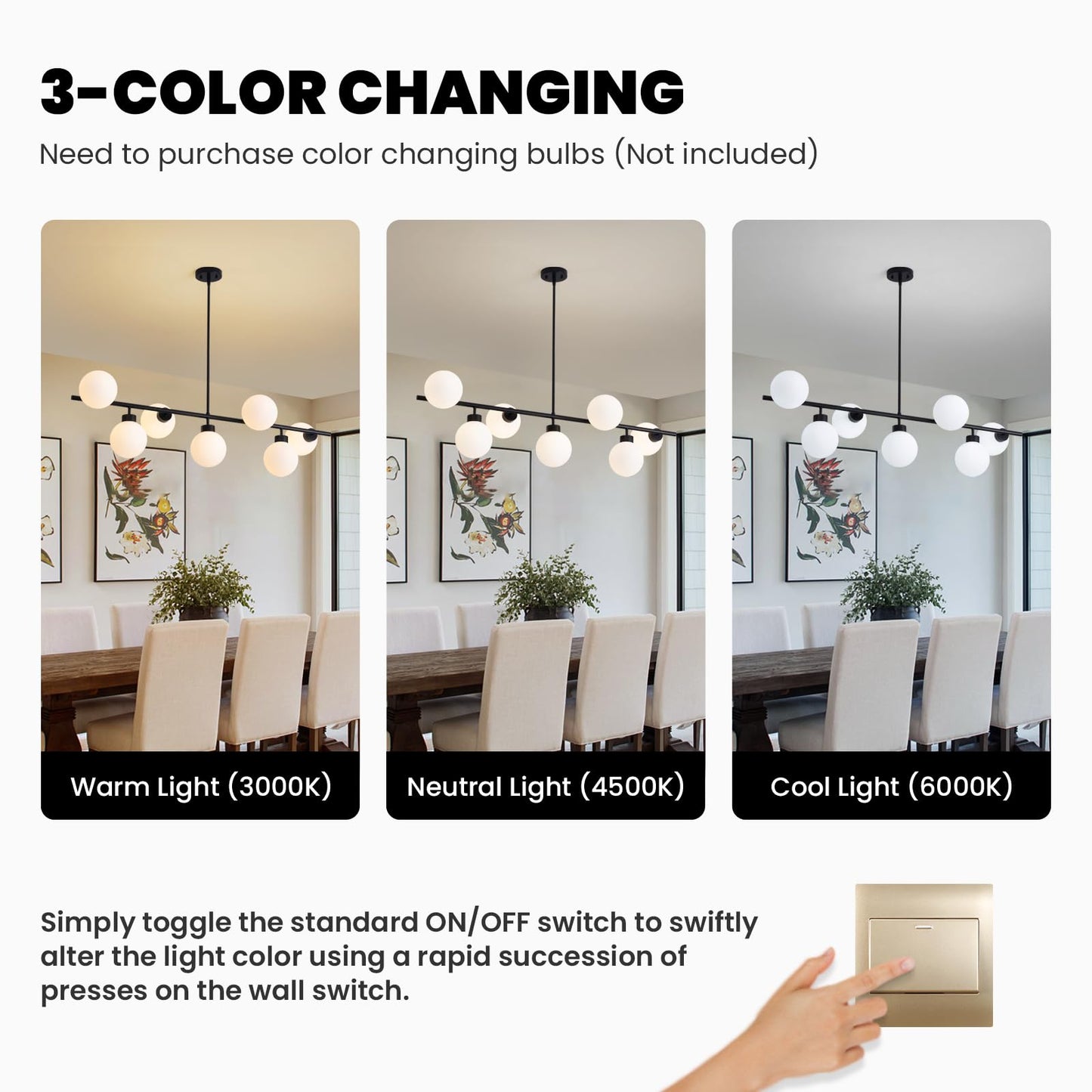 CROSSIO Modern Linear Chandeliers Black 16 Lights Pendant Light Fixtures Bubble Glass Chandelier Mid Century Sputnik Chandelier for Kitchen Island Dining Room