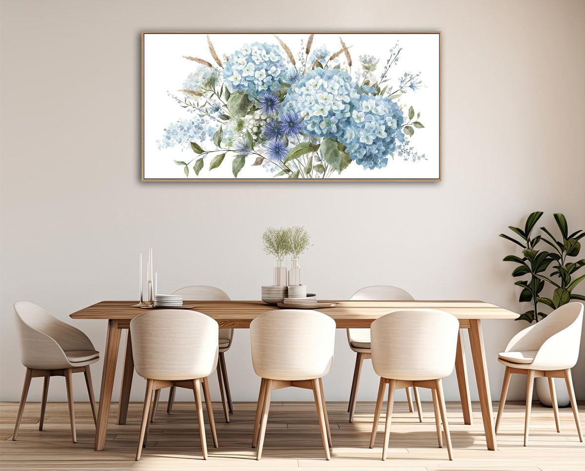VEAEE Teal Framed Abstract Wall Art - Turquoise Green Colorful Modern Canvas Pictures, Living Room Wall Decor, Contemporary Landscape Painting Prints for Bedroom Bathroom Office Decor 20" x 40"