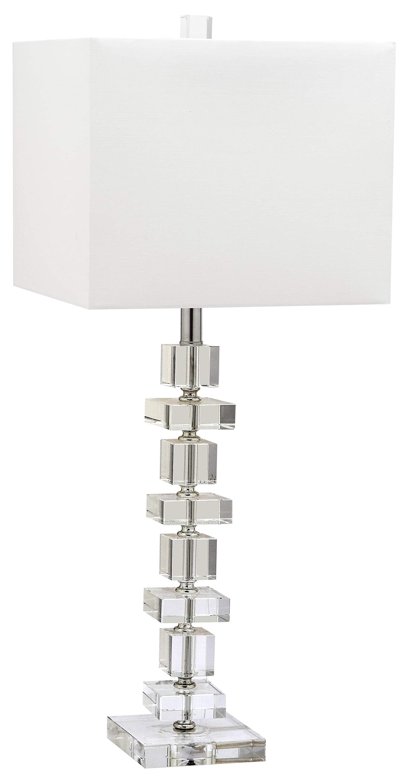 SAFAVIEH Lighting Collection Modern Deco 28-inch Bedroom Living Room Home Office Desk Nightstand Table Lamp Set of 2 (LED Bulbs Included)
