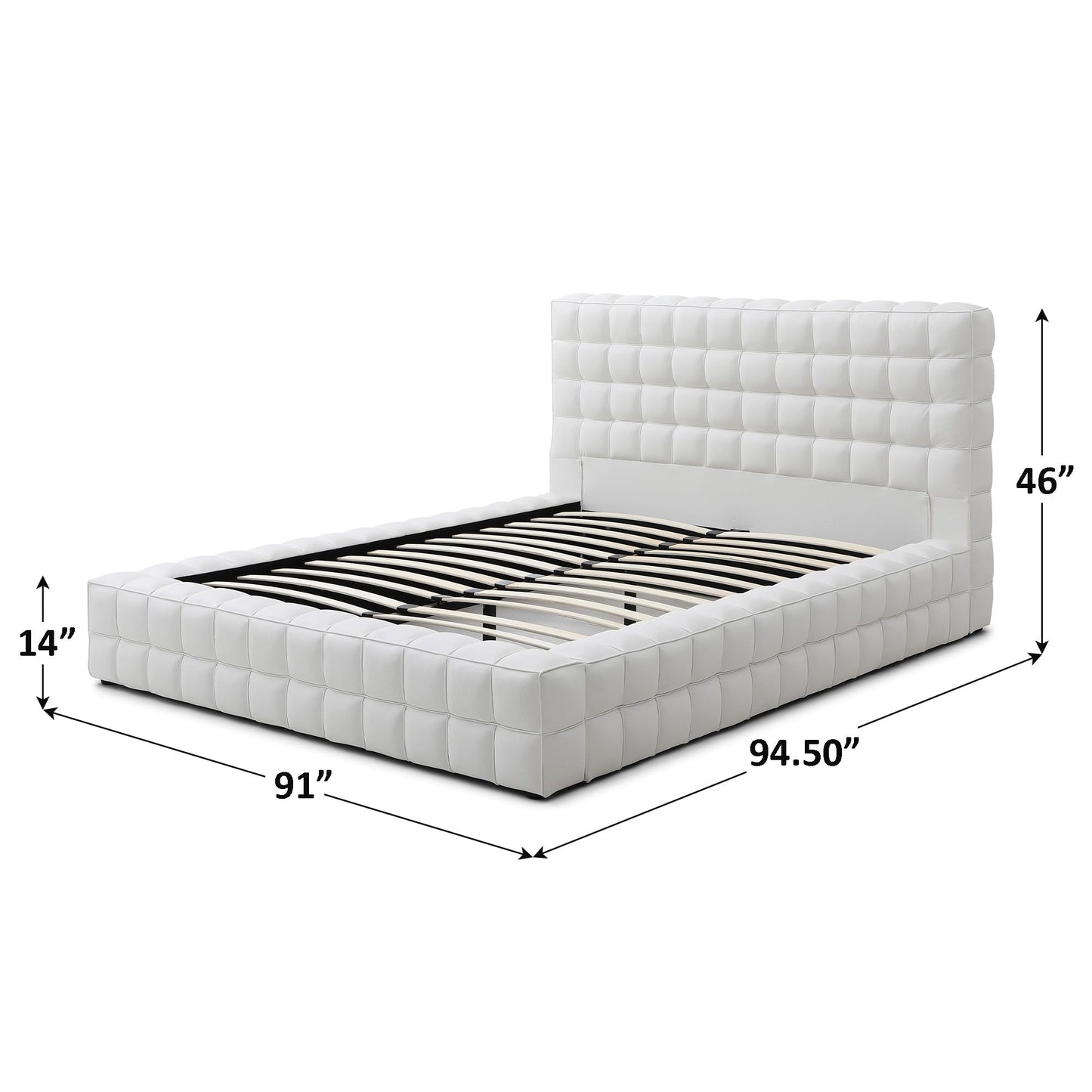 Woodpeckers Furniture And Mattress Livia Vegan Leather Upholstered Bed Frame (Brown, King)