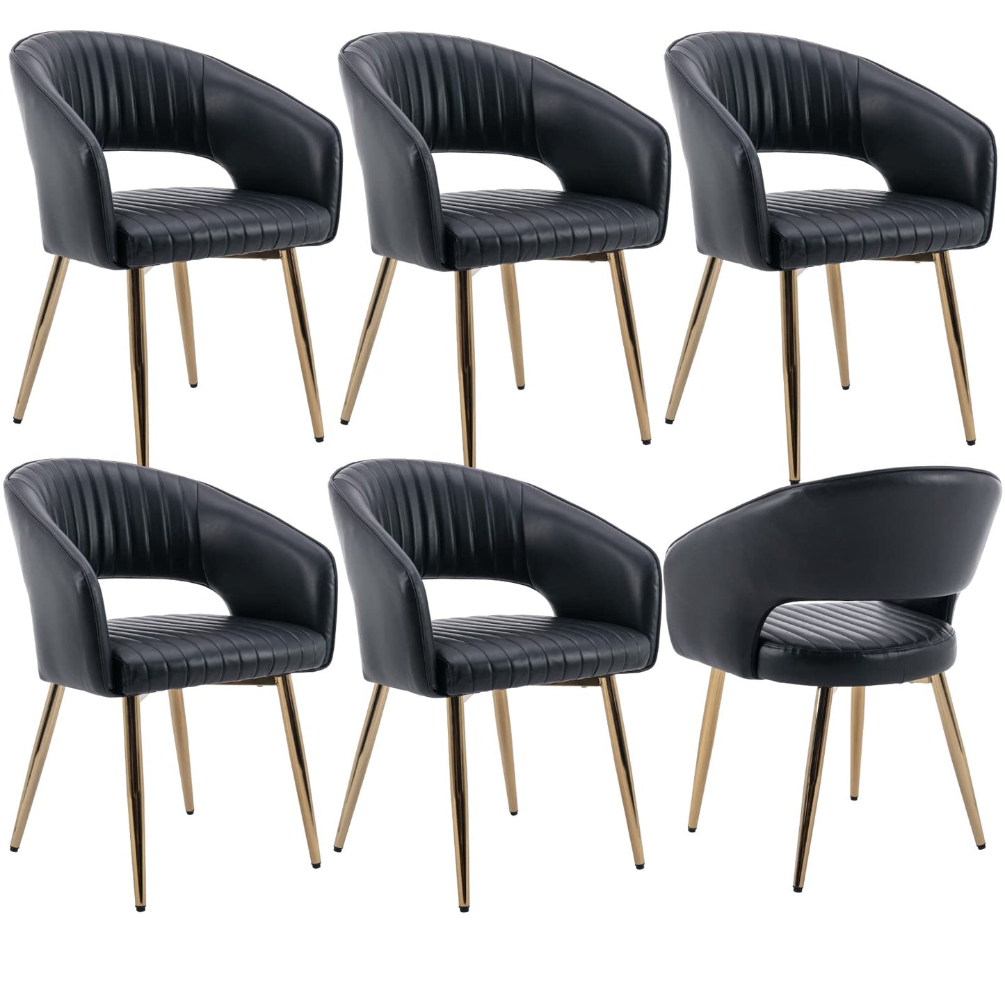 Modern Velvet Dining Chairs Set of 2, Upholstered Gold Dining Chairs with Hollow Back, Dining Room Chairs with Gold Legs, Accent Armrest Kitchen Chairs for Living Room Reception Teal Blue