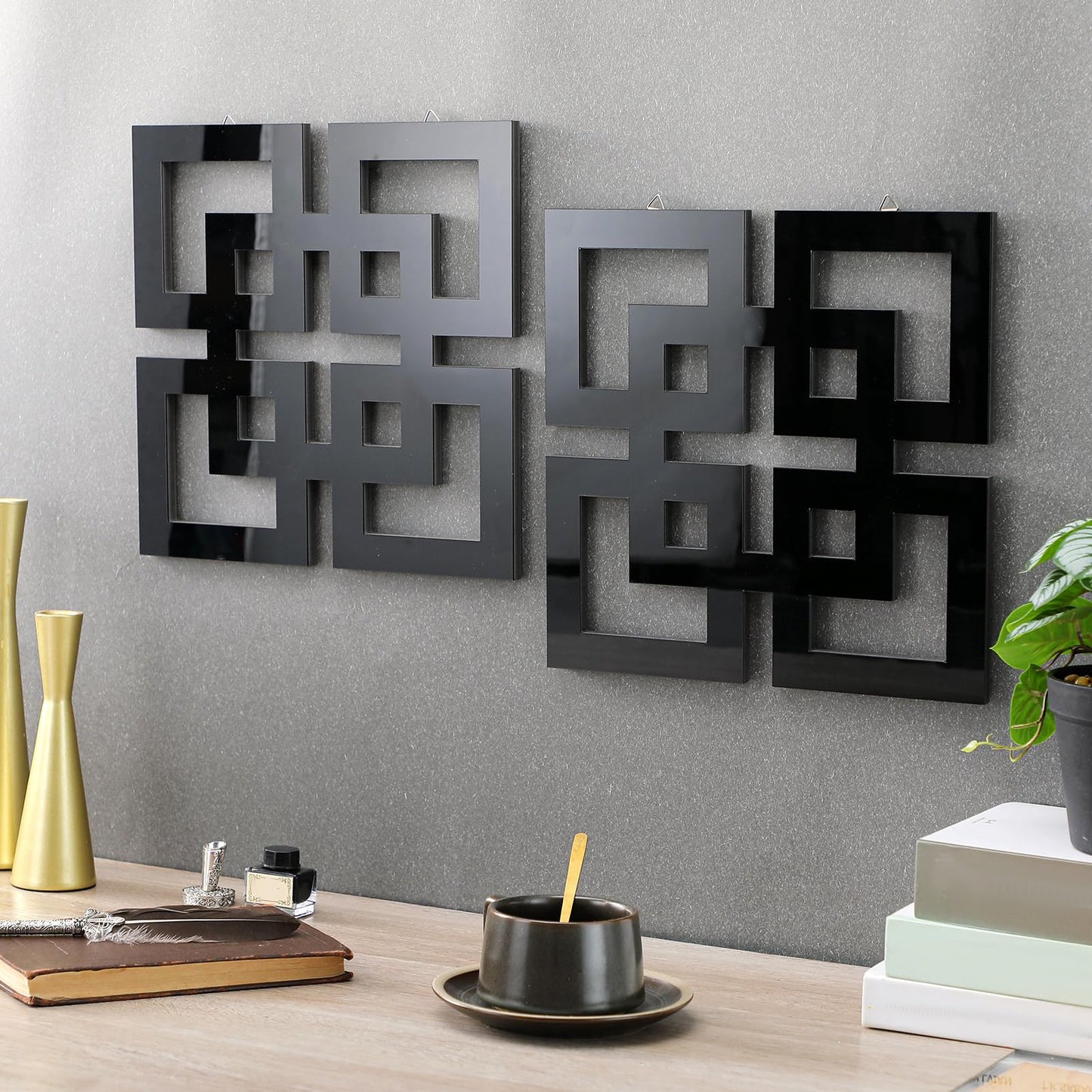 Weysat Wall Mount Home Mirror, 2 Pieces Silver Square Decorative Mirror for Bedroom, Living Room, Bathroom, 11.8 x 11.8 inches