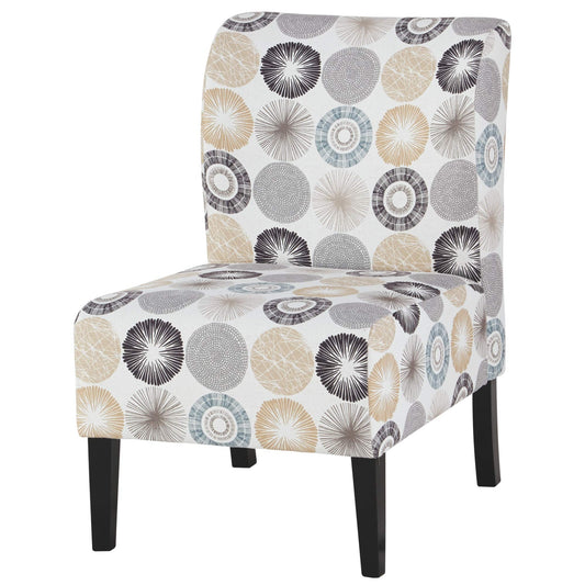 Signature Design by Ashley Triptis Floral Armless Accent Chair, White, Blue & Gray