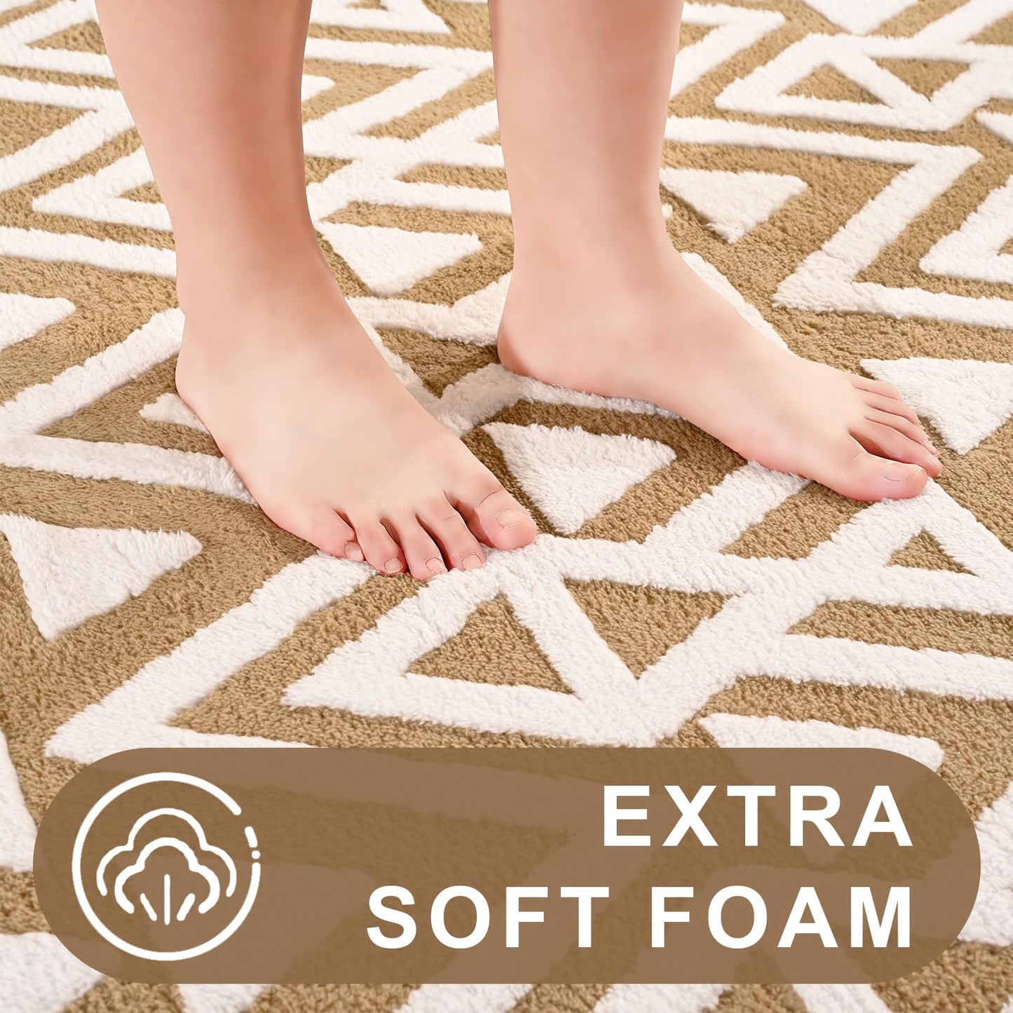 Ompaa Ultra Soft Geometric Bedroom Rugs Memory Foam Carpet, Black 7 x 10 Feet Large, Cozy Area Rugs for Living Room Couch Dorm Bedside Kids Girls Teens Room Nursery Decor Floor Mat