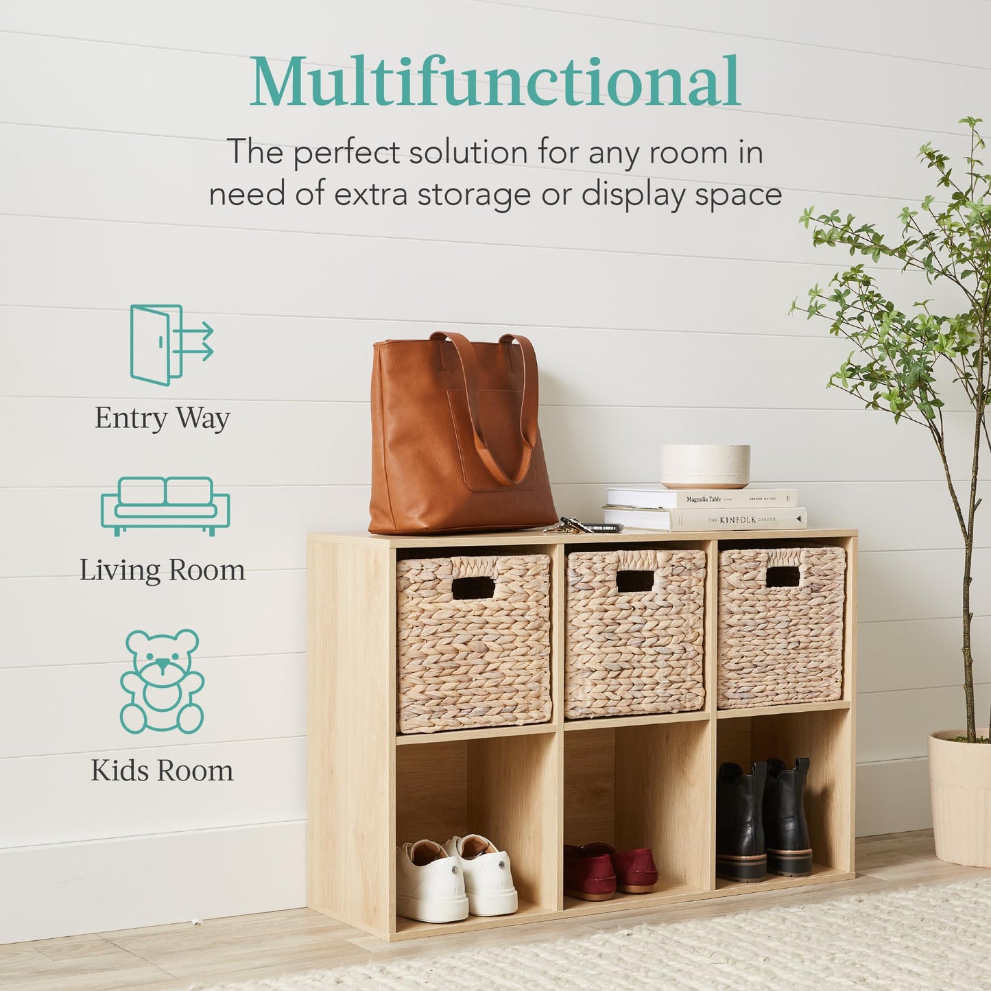 Best Choice Products 9-Cube Storage Organizer, 11in Shelf Opening, Bookcase, Display Shelf, Customizable w/ 3 Removable Back Panels - Walnut