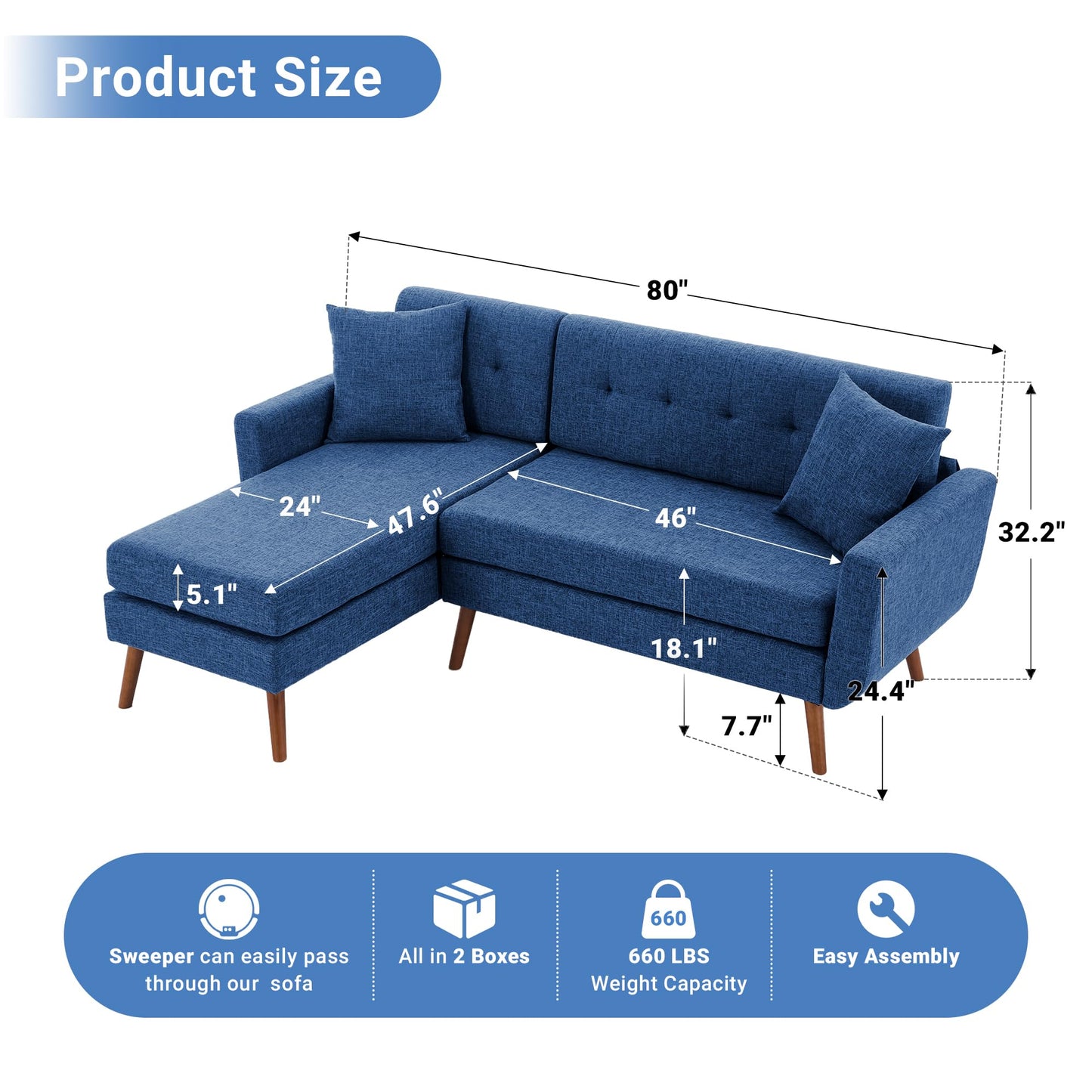 Tbfit 65" W Loveseat Sofa, Mid Century Modern Love Seat Couches for Living Room, Button Tufted Upholstered Small Couch for Bedroom, Solid and Easy to Install Love Seats Furniture, Grey