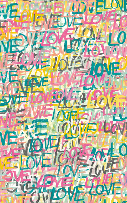 Indio Multicolor Love Scribble Wallpaper