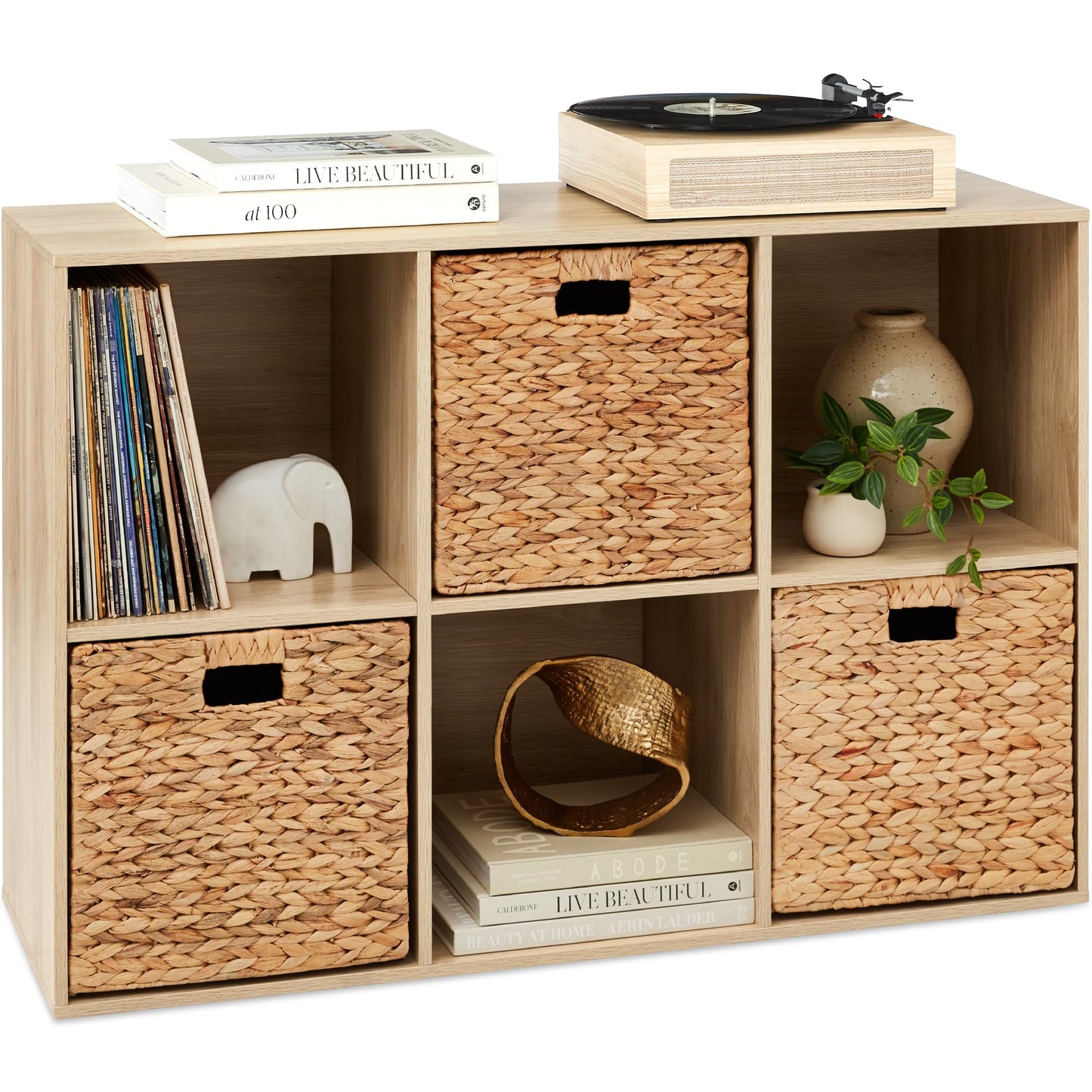 Best Choice Products 9-Cube Storage Organizer, 11in Shelf Opening, Bookcase, Display Shelf, Customizable w/ 3 Removable Back Panels - Walnut