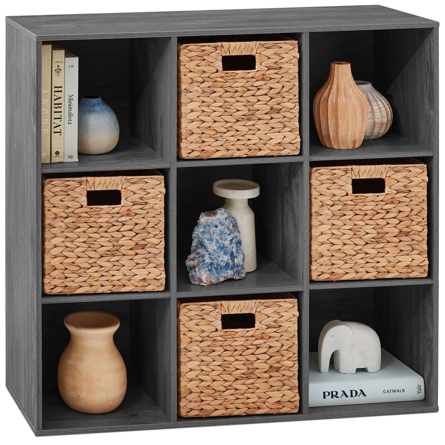 Best Choice Products 9-Cube Storage Organizer, 11in Shelf Opening, Bookcase, Display Shelf, Customizable w/ 3 Removable Back Panels - Walnut