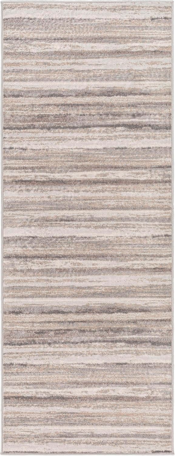 Mark&Day Area Rugs, 9x12 Martigues Modern Abstract Marble Silver Gray Area Rug, White Grey Marble Swirl Carpet for Living Room, Bedroom or Kitchen (9' x 12'4")