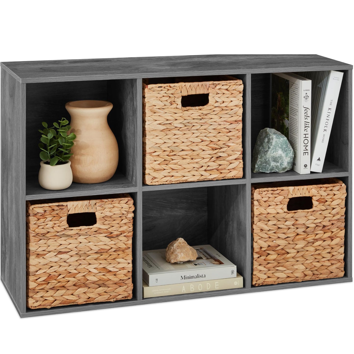 Best Choice Products 9-Cube Storage Organizer, 11in Shelf Opening, Bookcase, Display Shelf, Customizable w/ 3 Removable Back Panels - Walnut