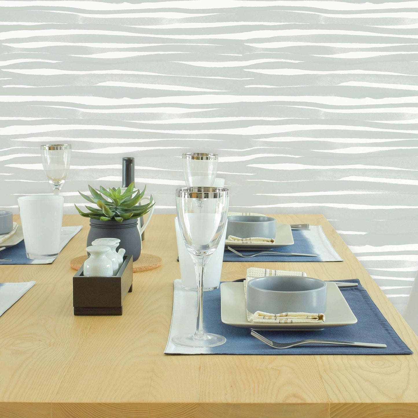 Flipside Blue Palm Leaves Peel and Stick Removable Wallpaper - Each Roll is 18 ft. Long x 18 in. Wide - Safe for Walls - Easy to Apply & Easy to Remove