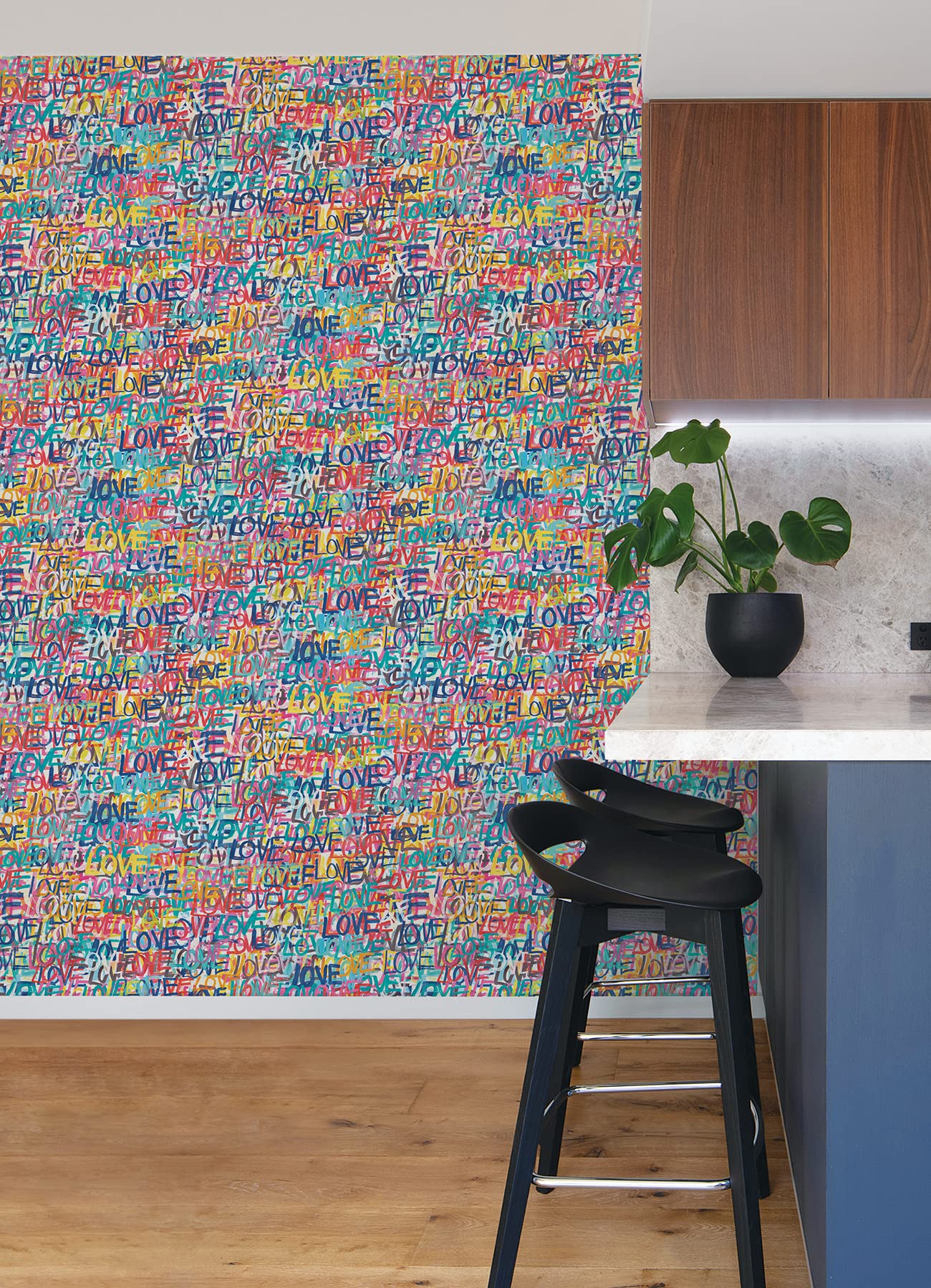 Indio Multicolor Love Scribble Wallpaper