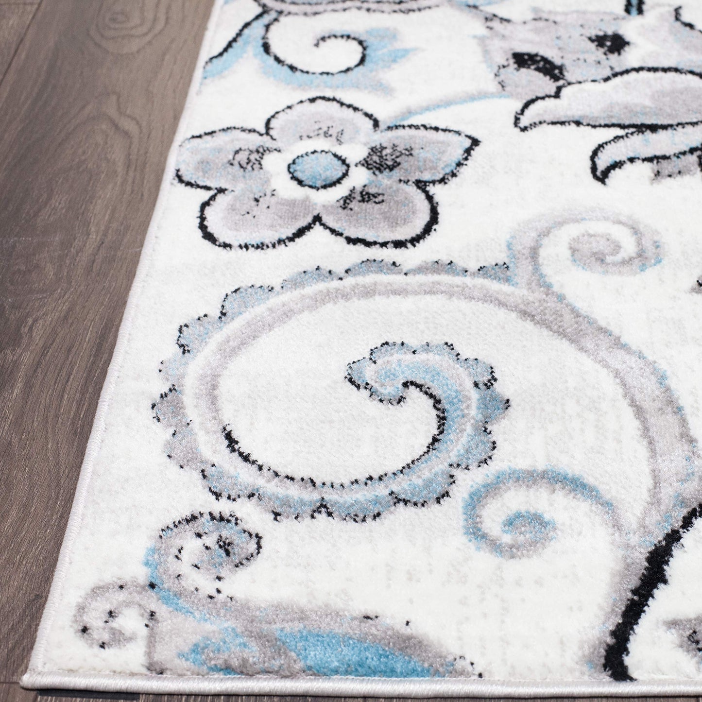 Home Dynamix Boho Odesa Area Rug 7'9"x10'2", Ikat Ivory/Blue