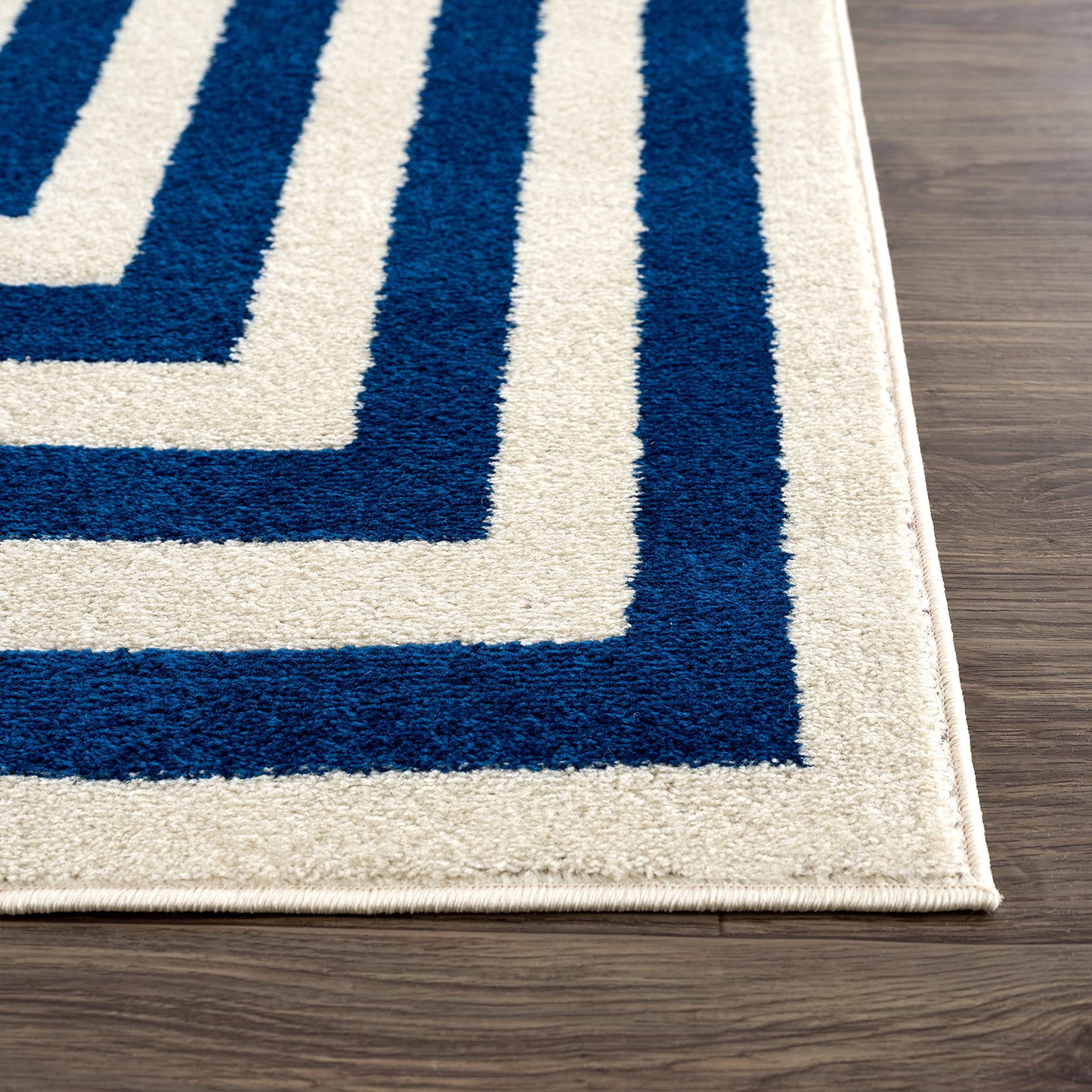 Abani Contemporary Black & Ivory 5'3" x 7'6" Area Rug, Contrasting Geometric Modern Stripe Symmetrical Living Room Carpet Rugs