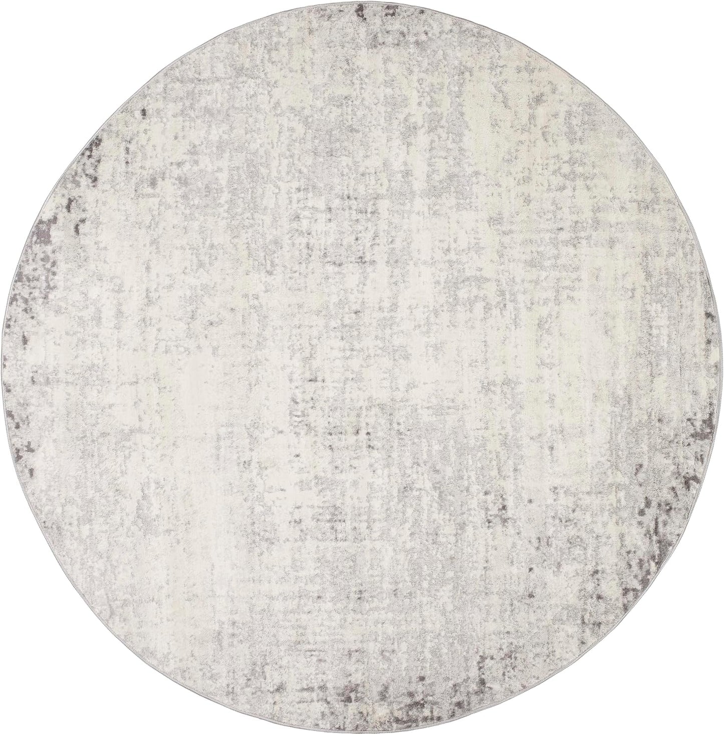 Mark&Day Area Rugs, 9x12 Martigues Modern Abstract Marble Silver Gray Area Rug, White Grey Marble Swirl Carpet for Living Room, Bedroom or Kitchen (9' x 12'4")