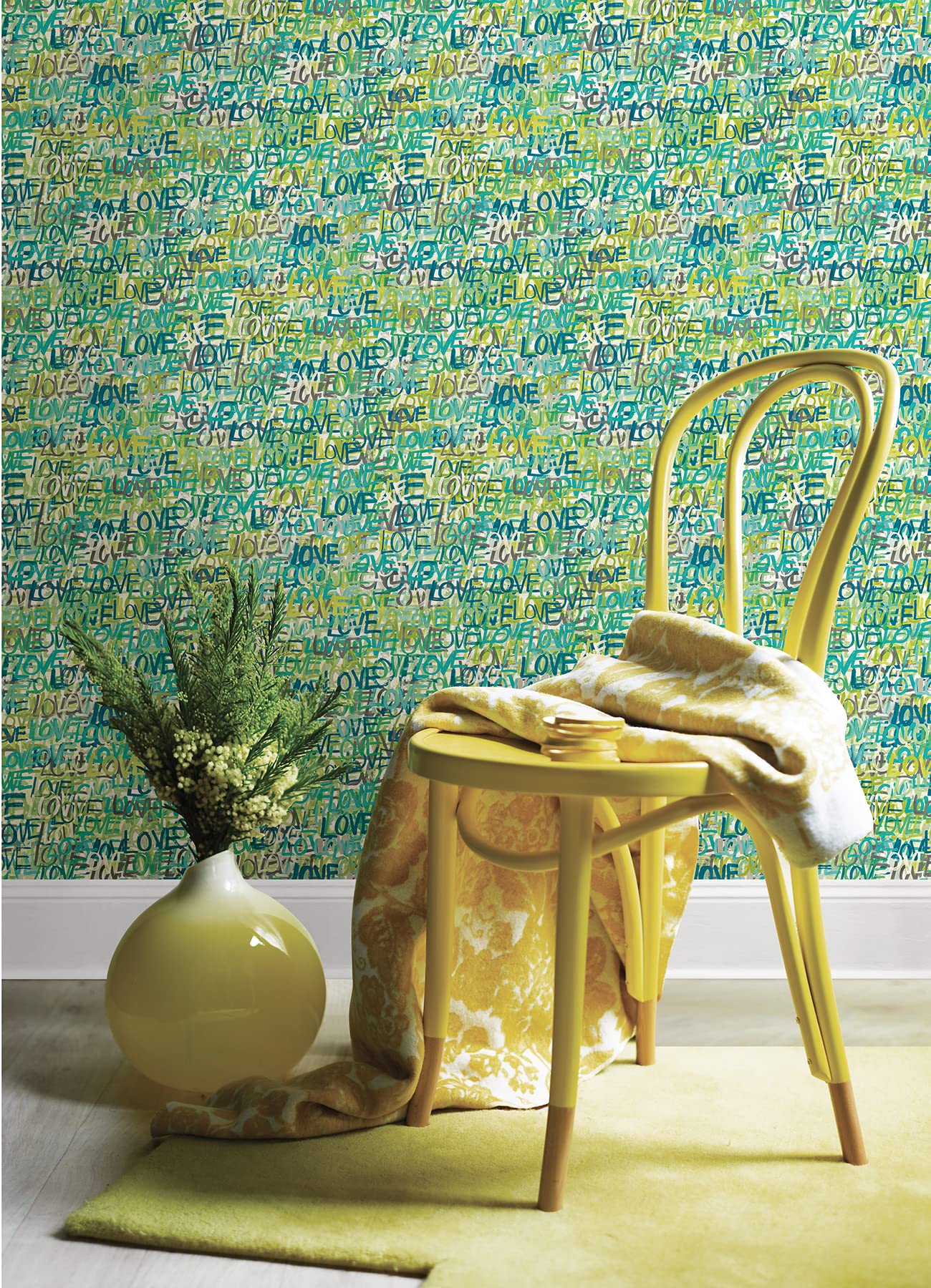 Indio Multicolor Love Scribble Wallpaper