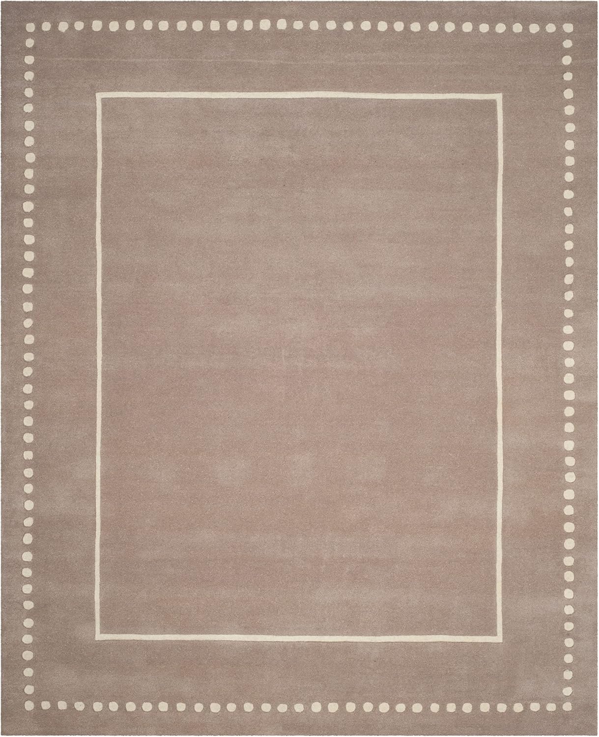SAFAVIEH Bella Collection Area Rug - 5' Round, Black & Ivory, Handmade Dotted Border Wool, Ideal for High Traffic Areas in Living Room, Bedroom (BEL151E)