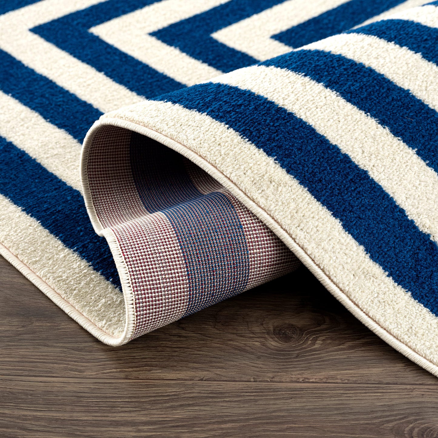 Abani Contemporary Black & Ivory 5'3" x 7'6" Area Rug, Contrasting Geometric Modern Stripe Symmetrical Living Room Carpet Rugs